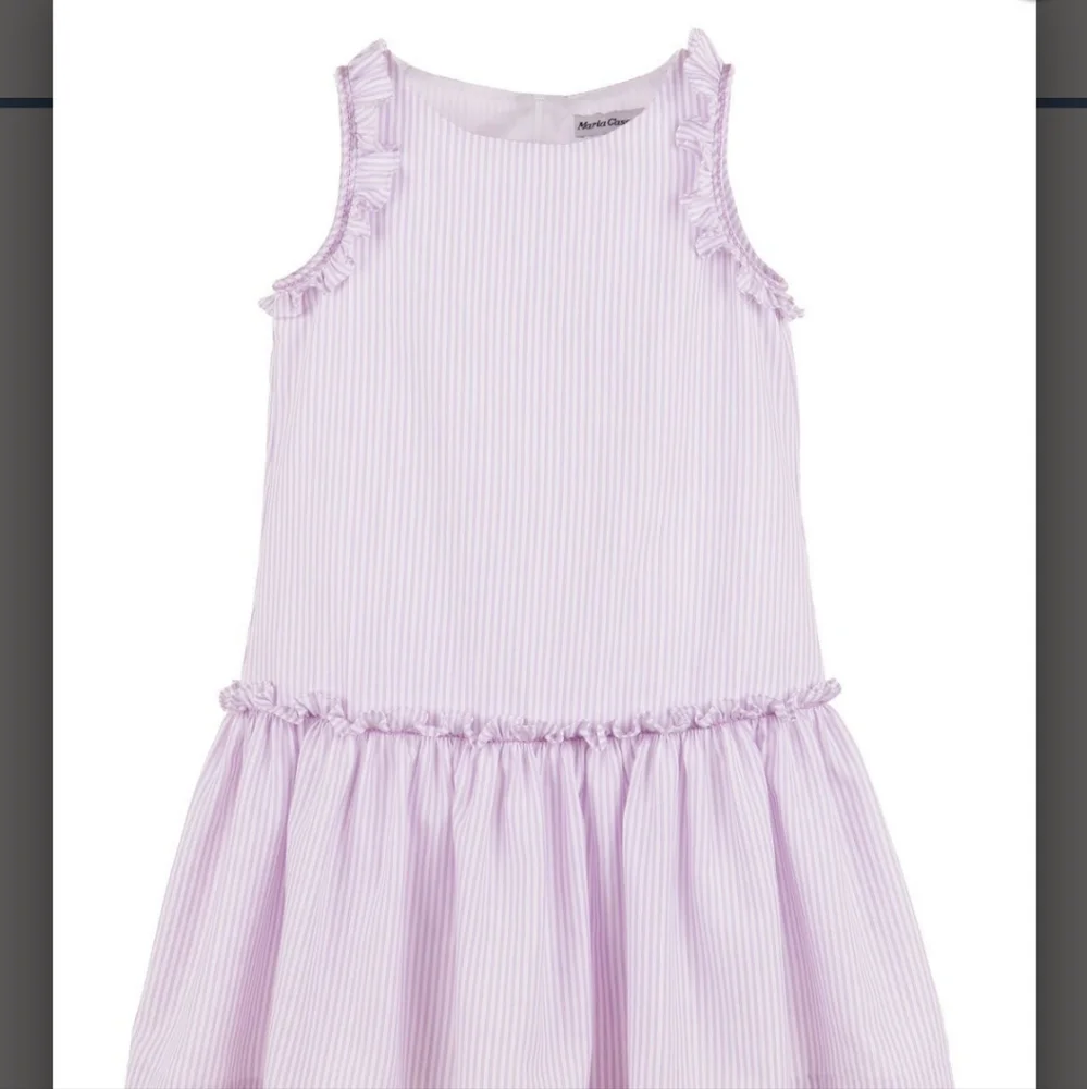 NWT MARIA CASERO GIRLS LAVENDER STRIPED DROP WAIST DRESS - Picture 4 of 8
